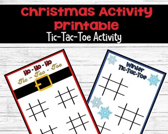 Christmas Holiday Printable Tic-Tac-Toe Board - Student, Child, Elderly Gift