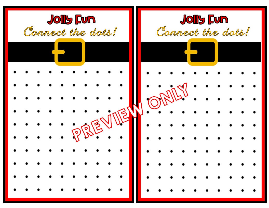 Christmas Holiday Printable Dot To Dot Square Game Gift Party Favor Christmas holiday printable dot to dot square game gift party favor