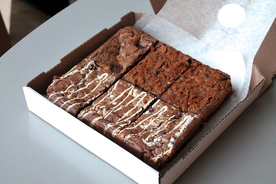 Tilly Wonka's Rich Brownies & Blondies - Box of 6 - Made With Real Fairtrade Belgian Chocolate - The Perfect Gift Idea