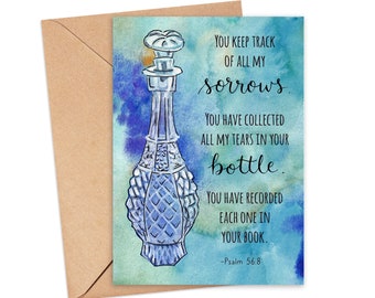 Tears in Bottle Grief Card Mourning Card Card for Infertility Miscarriage Grieving Gift Christian Card Christian Sympathy Card Watercolor