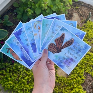 Tarjetas de oración de lamento para la infertilidad Regalo de acuarela cristiana para la infertilidad con soporte de madera Tarjetas de oración guiadas Regalo espiritual