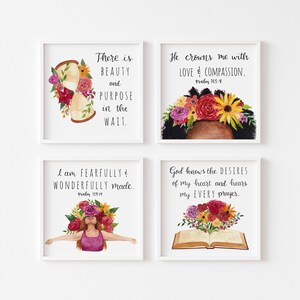 Bundle of four 8x8&quot; Art Prints IVF Infertility Miscarriage Gift Mothers Day Gift TTC Gift Encouraging Christian Scripture Art