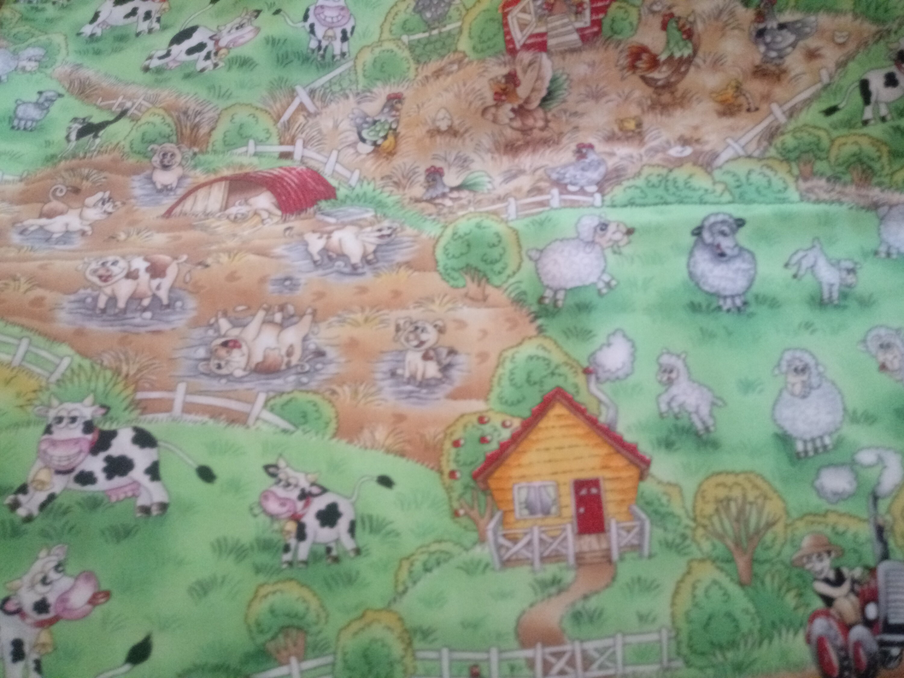 The Funny Farm Cotton Fabric by Nutex Etsy UK