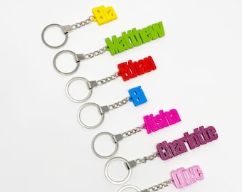 Gepersonaliseerde sleutelhanger, cadeaus onder de 5 jaar, opvuller feestzakjes, 3D-geprinte sleutelhanger, sleutelhangergunsten, aangepaste sleutelhanger, kousvuller