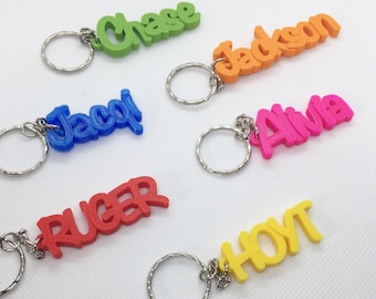 Bulk Order Personalised Keyring, Gifts under 5, Party Bag Filler, 3D printed keychain, Keychain Favours, School Bag, Biodegradable