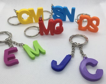 Personalised Initial Keyring, Letter Key Ring, Gifts under 5, Party Bag Filler,3D printed keychain,Keychain Favours,School Bag,Biodegradable
