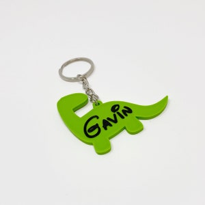 Personalised Dinosaur Key Ring, Disney Style Font Keychain, Gifts under 5, Party Bag Filler,3D printed keychain, Custom, Stocking Filler
