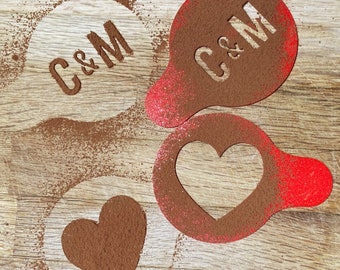 Valentines Custom Coffee Stencil - Coffee Lovers Gift - Custom Coffee Stencil - Valentines Gift - Custom Cocktail Stencil