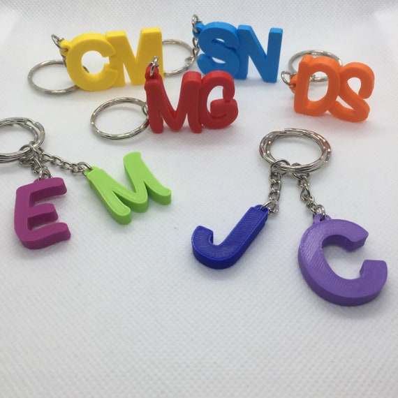 Bulk Order Personalised Initial Keyring, Letter Key Ring, Gifts Under 5,  Party Bag Filler,3d Printed Keychain,keychain Favours,school Bag 