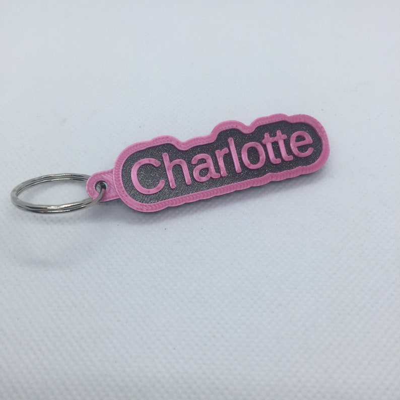 School bag tag 3D printed keychain Multi-colour Personalised Keyring Stocking stuffer Keychain favours Gifts under 5 Teacher gift tag