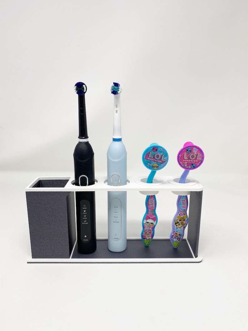 Personalised Toothbrush holder, Toothbrush stand for 5, 4, 3, 2, 1 toothbrushes, Holds electric and non electric toothbrushes image 9