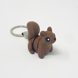 Squirrel Fidget Keyring, Sensory Squirrel toy keyring, Squirrel fidget toy keyring, cute Squirrel animal toy keyring, flexi Squirrel toy