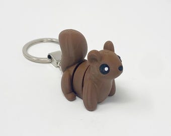 Squirrel Fidget Keyring, Sensory Squirrel toy keyring, Squirrel fidget toy keyring, cute Squirrel animal toy keyring, flexi Squirrel toy