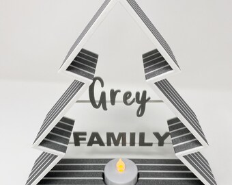 Weihnachtskerze Teelichthalter - Esstisch Herzstück - Personalisierte Ornament Dekoration - Weihnachtsgeschenk Idee für Mama - Oma