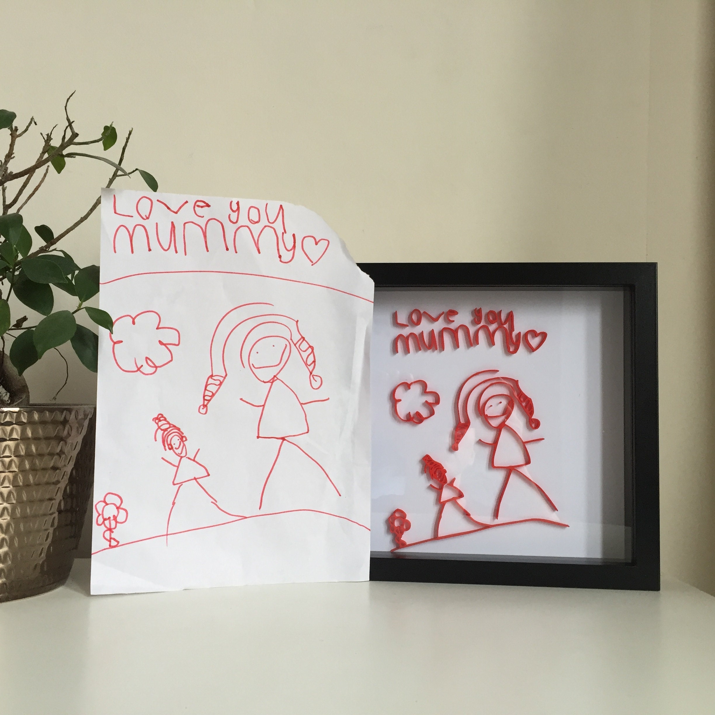 Cadre photo personnalisé, dessin de votre enfant, cadeau spécial