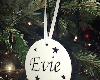Baumdekoration, Weihnachtsdekoration, Personalisierte Christbaumkugeln, Familienname Baum, 3D Baumdekor, Strumpffüller, Festliches Dekor