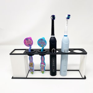 Personalised Toothbrush holder, Toothbrush stand for 5, 4, 3, 2, 1 toothbrushes, Holds electric and non electric toothbrushes image 4