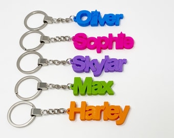 Personalized 3D Printed Name Keyring – PLA Name Tag for Bags, Party Favors