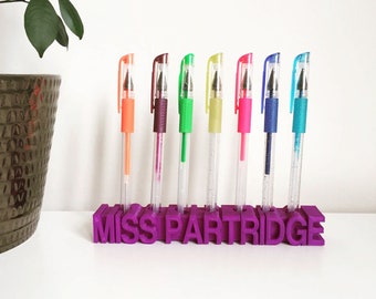 Personalised Teacher Pen Pot | Custom Name Stationery Gift | End of Term Thank You Present | Best Teacher Ever Stationery | UK Printed