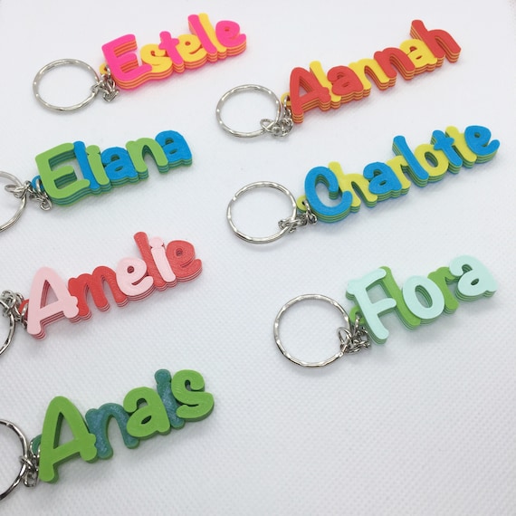 WeLove3D Bulk Order Multicolour Personalised Keyring, Gifts Under 5, Party Bag Filler, 3D Printed Keychain, Keychain Favours, School Bag