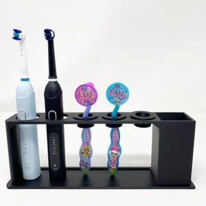 Personalised Toothbrush holder, Toothbrush stand for 5, 4, 3, 2, 1 toothbrushes, Holds electric and non electric toothbrushes image 7