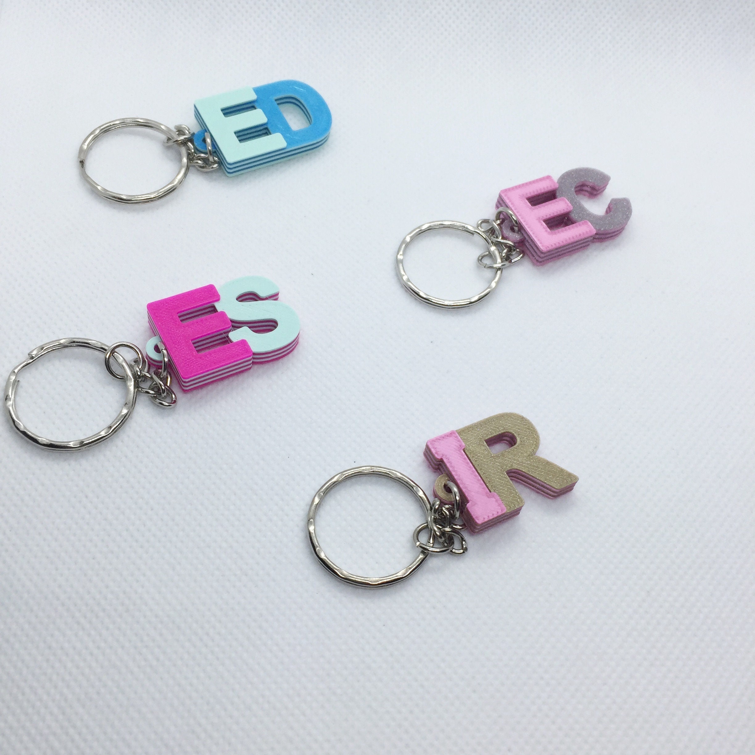 Bag Letter Key Ring,Party Bag Filler Multi-colour Personalised Initial Keyring