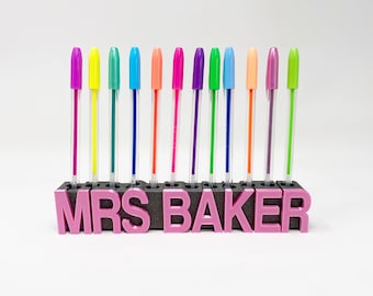 Personalised Pen Pot, Teacher Gift, Custom Teachers Gift, Personalised Pen Holder, Pencil Holder,  Desk Accessories, Kids Desk Decor