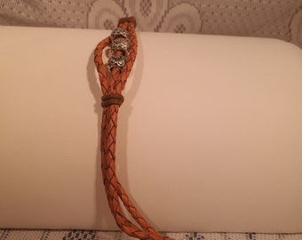 Herren Leder und Silber Armband