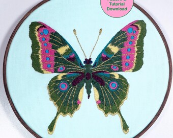 Swallowtail Butterfly Embroidery PDF Pattern: Hand drafted Digital Download with Tutorials