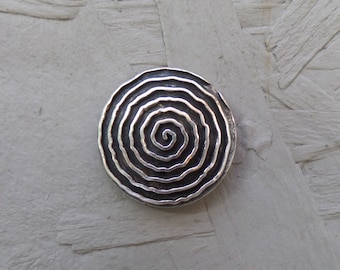 Scarf brooch, spiral pattern, 22 mm, antique