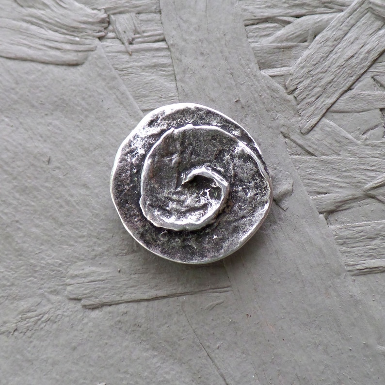 Magnetic scarf brooch, spiral, silver color image 1