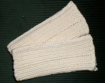 Armwarmer gebreide merinowol, wol wit