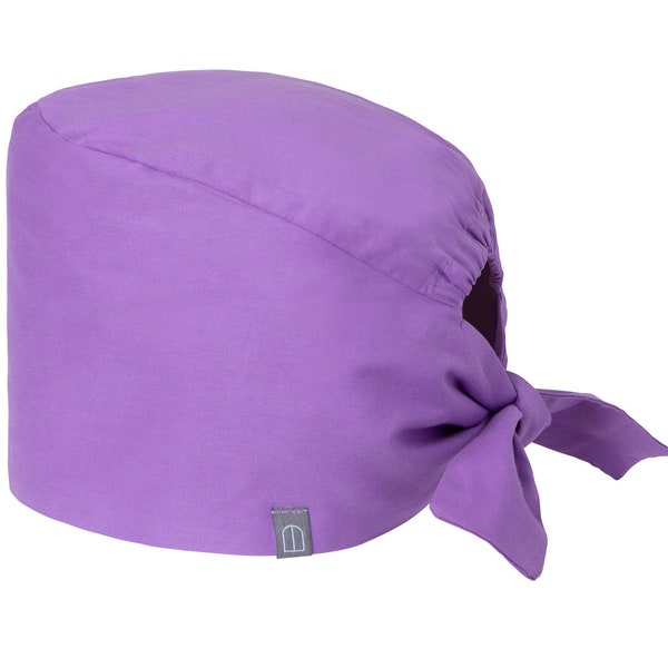 Lavender Purple Scrub Cap, 100% Cotton Surgical Cap Breathable Fabric, Unisex