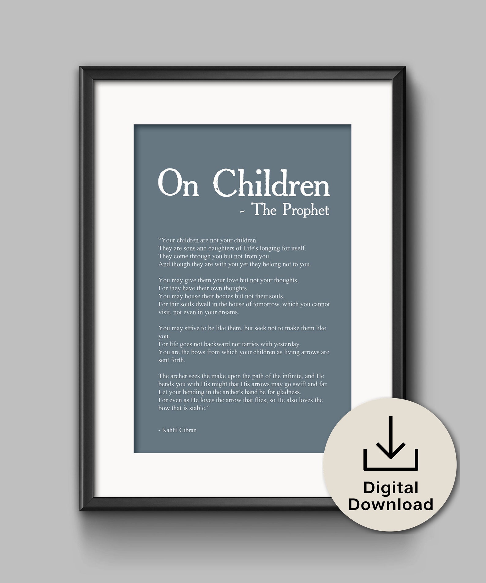 On Children Kahlil Gibran the Prophet Poem Print Baby - Etsy New Zealand
