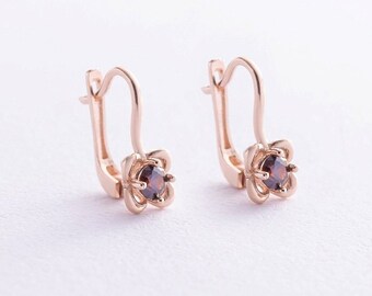 Earrings children rose gold 14K 585 minimalism,earrings Hit,gift, beauty earrings, jewelry anniversary