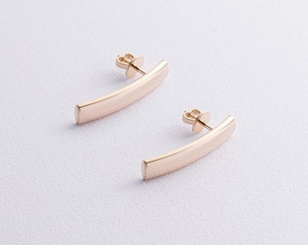 Earrings yellow gold 14K 585 fashion , jewelry of Ukraine,gift for her, jewelry women's, solid yellow gold