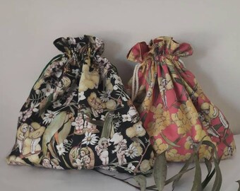 May Gibbs Lined Drawstring Bag/Lingerie Bag/Toy Bag/Laundry Bag/36cm x 31cm/14" x 12"
