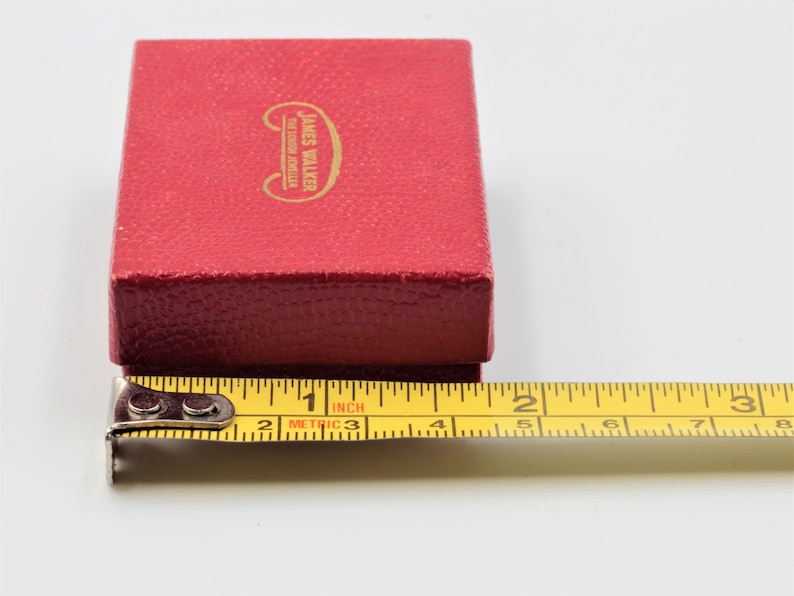 pin cufflinks The London Jeweller earrings Vintage Small rectangular Red James Walker presentation box