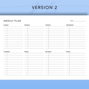 Weekly Planner Printable Weekly Organizer A4 A5 US Letter - Etsy