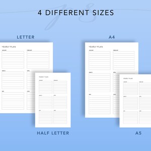 Year at a Glance on 2 Pages, Yearly Overview Printable, Yearly Planner ...
