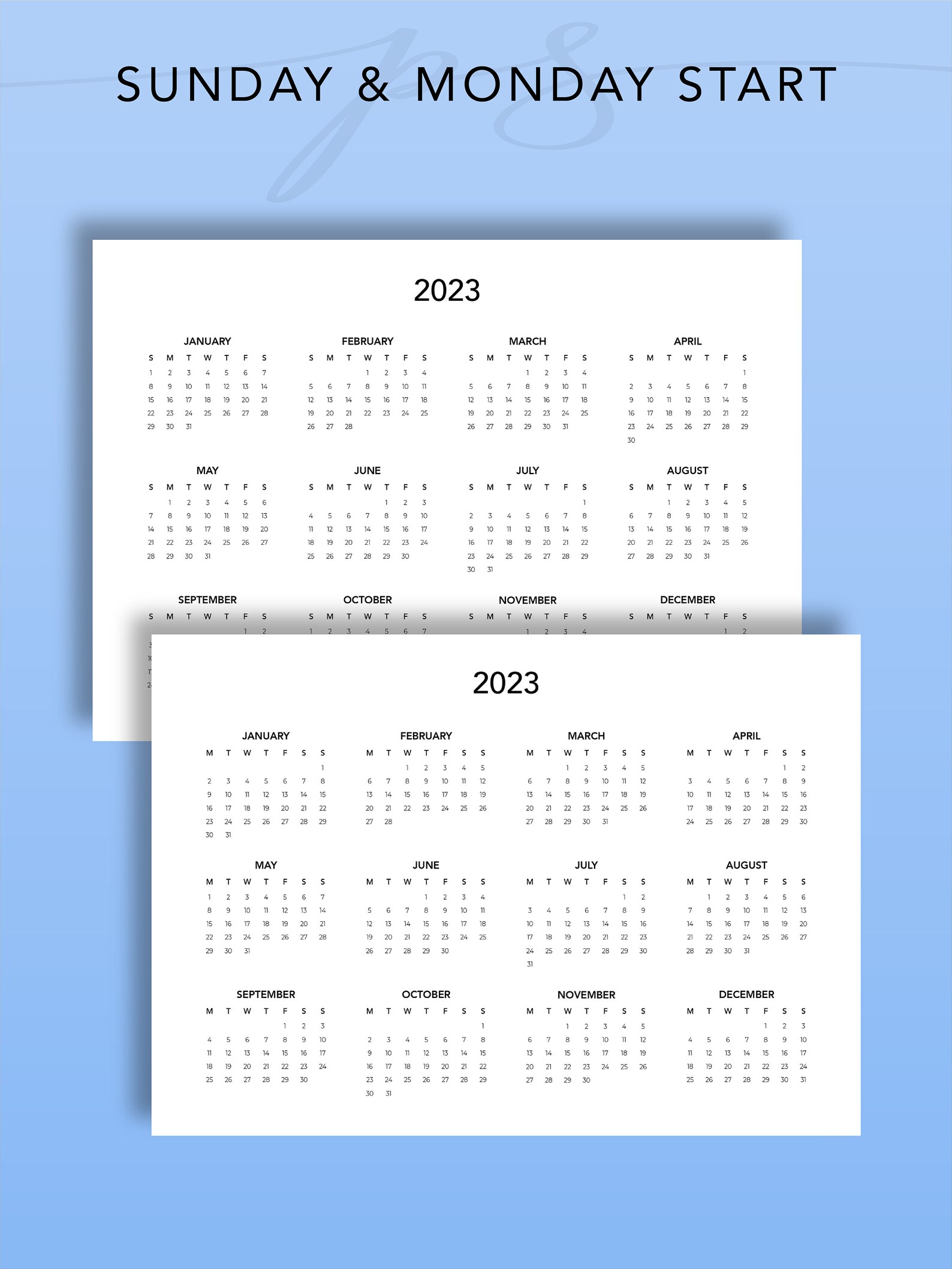 Buy 2023 Year Calendar Printable Year at a Glance Desk Calendar Online