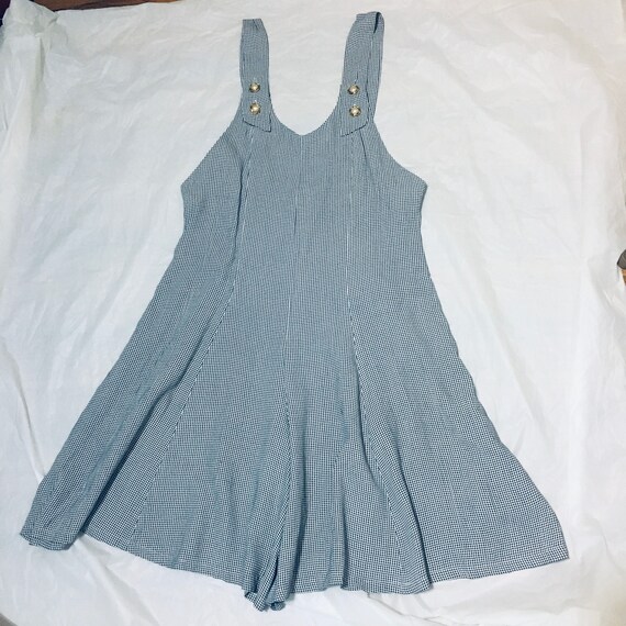 Vintage Gingham Checkered Romper Jumper Playsuit