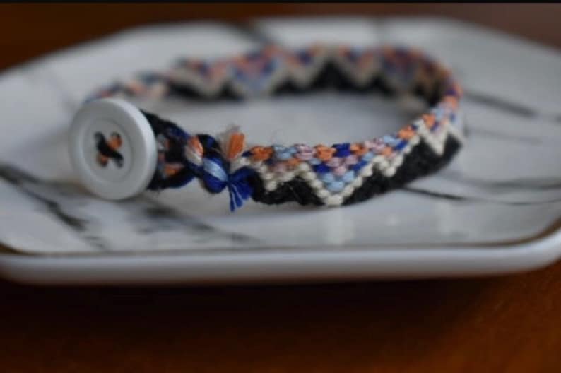 Mountain Pattern Friendship Bracelet with button closure Etsy