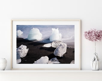 Diamond Beach Island Print, Gletschereislandschaft (Digitaldruck)