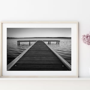 Belmond Jetty, Sydney, Australia, Home Decoration, Wall Art, Digital Print, Printable Art, Canvas, Black and White