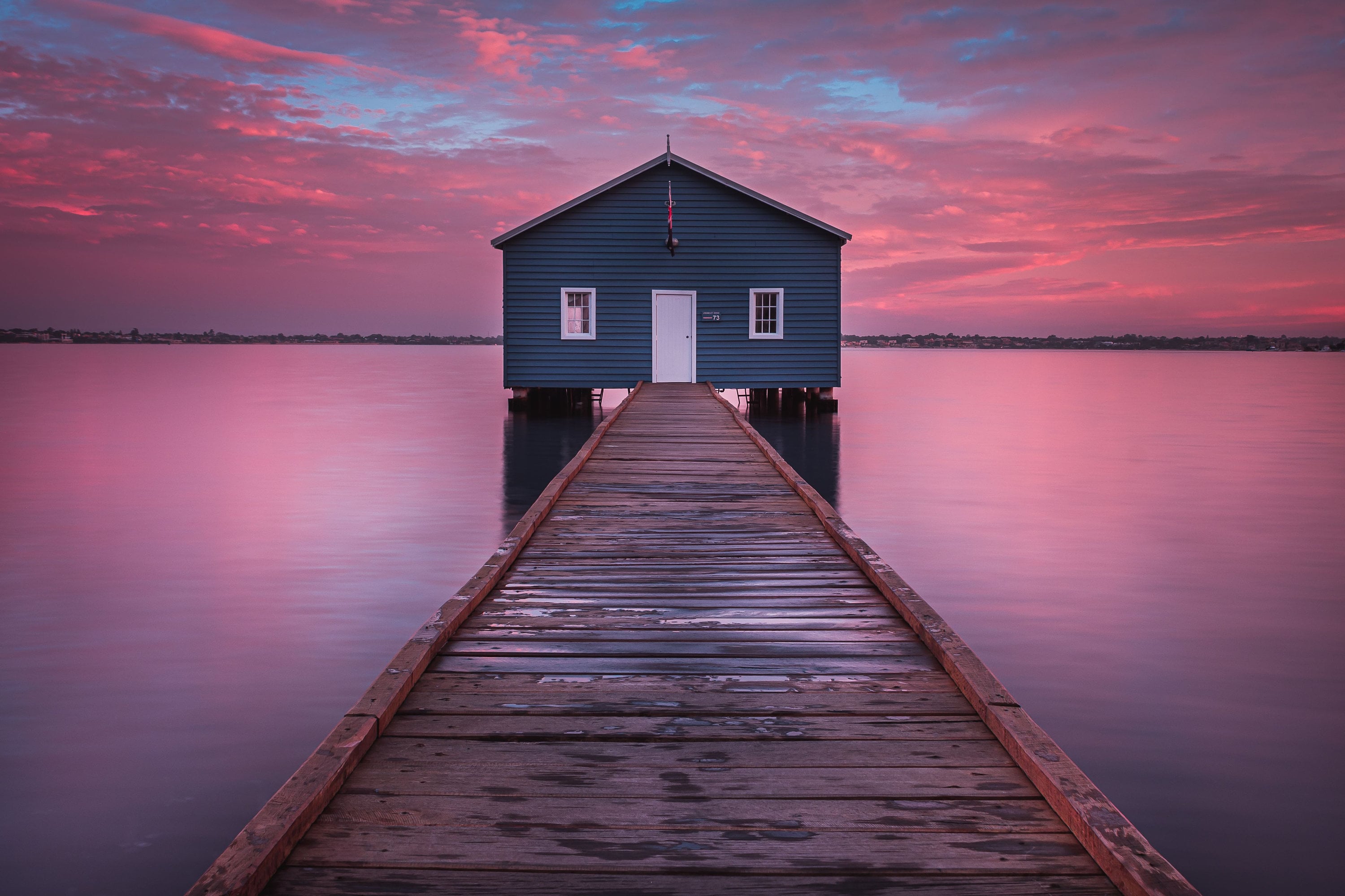 Blue Boat House Perth Australia Sunset Home Decoration Etsy UK