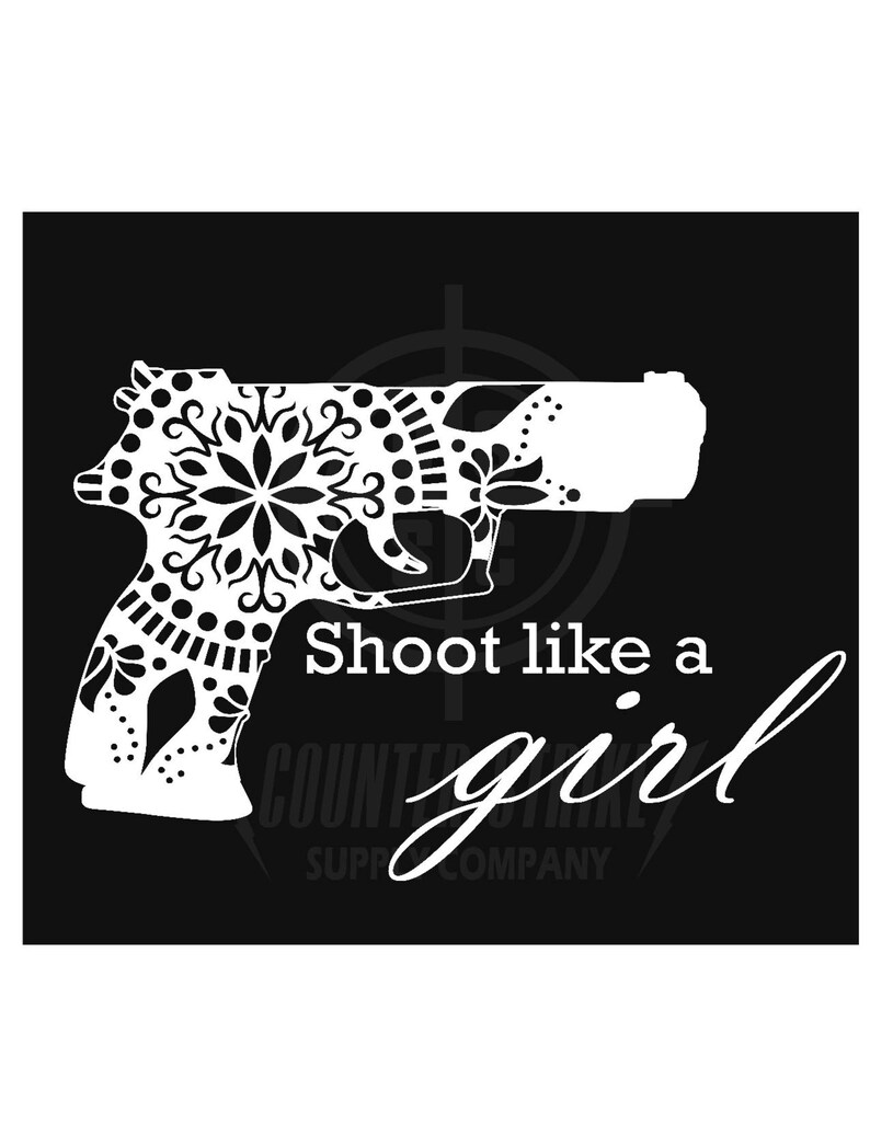 Shoot Like a Girl Decal Girls With Guns Bumper Sticker Etsy
