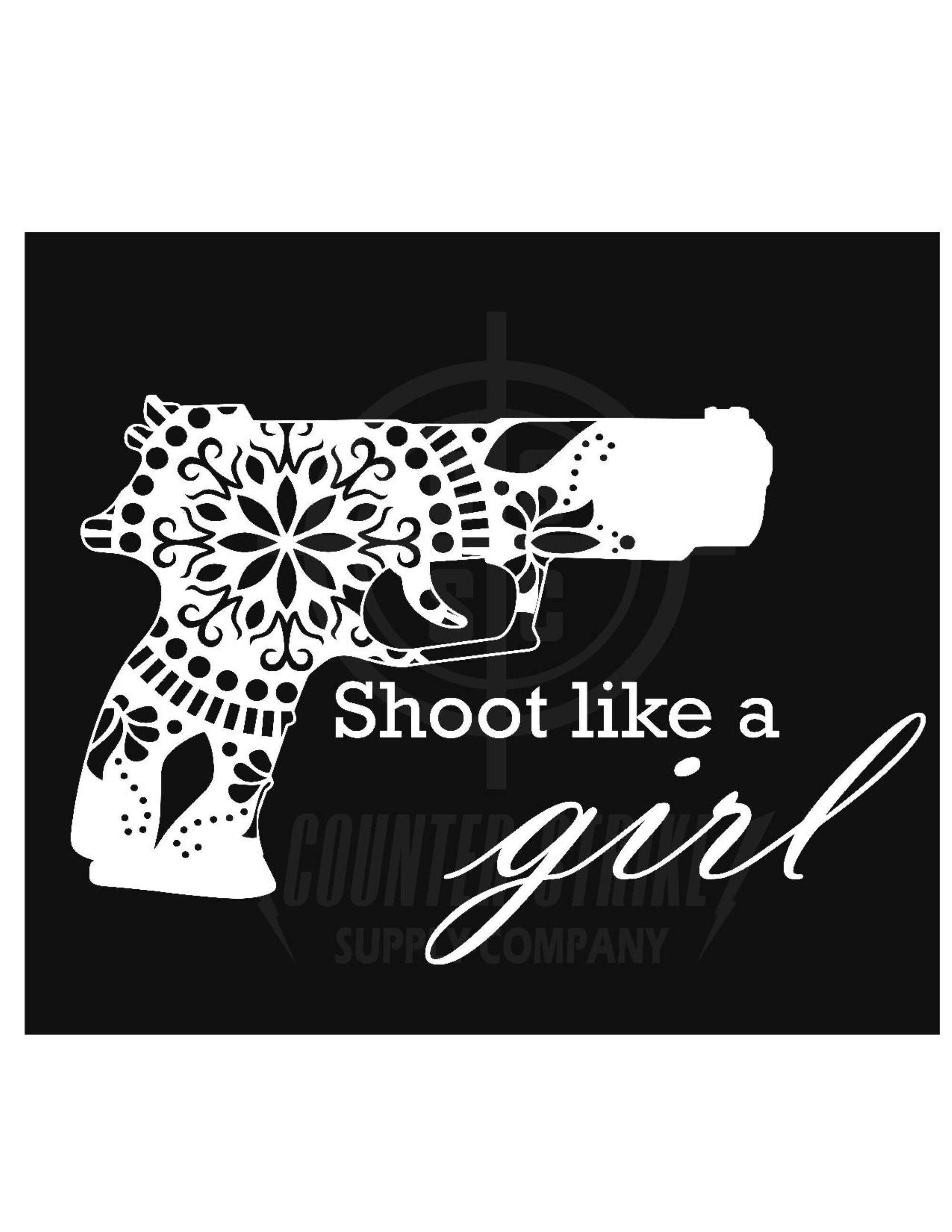 Shoot like a Girl decal Girls with Guns Bumper Sticker Etsy