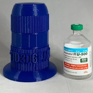 Humulin U-500 20ml - 3 Piece 3D Printed Insulin Vial Vessel Protective Case