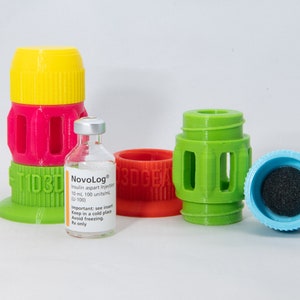 Humalog / Novalog 10ml 3 Piece 3D Printed Insulin Vial Vessel Protective Case image 3